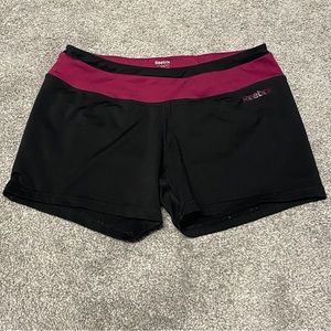 Black & Pink Reebok Athletic Shorts, S